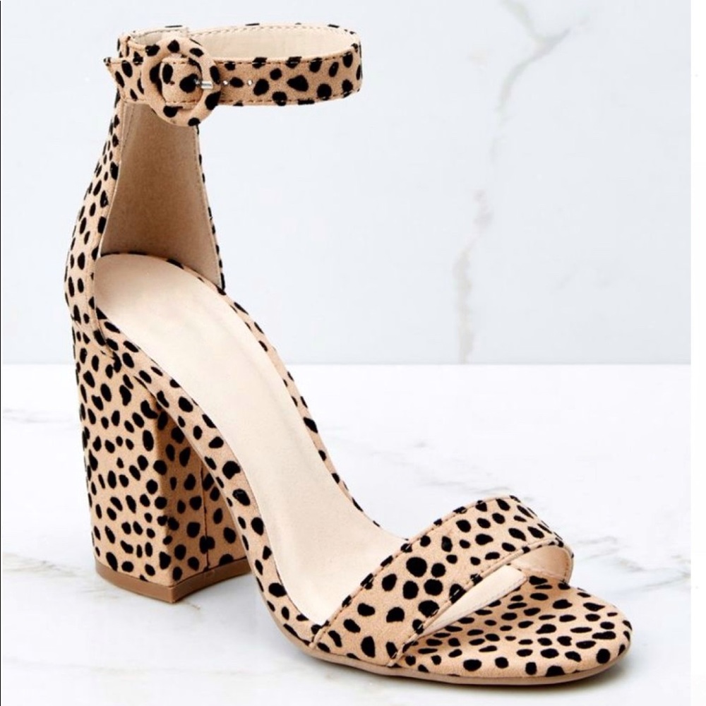 NEW Leopard Print Block Heel - Picture 2 of 7